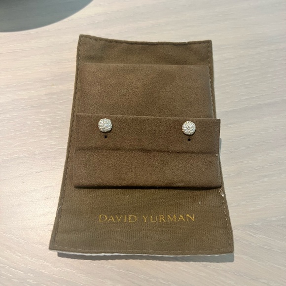 David Yurman Gold and Diamond Stud Earrings - Picture 3 of 12